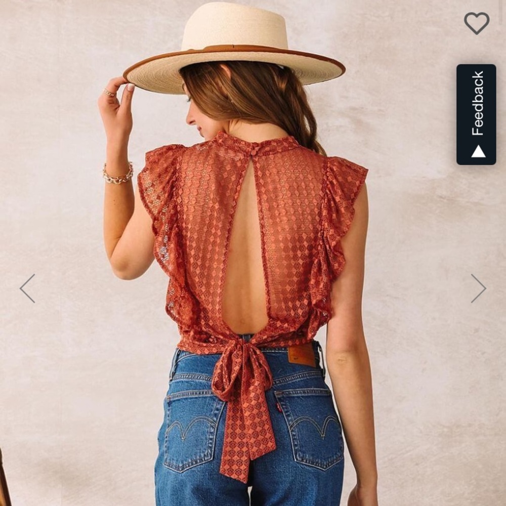 Diamond Lace Ruffle Top